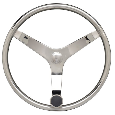 Uflex Usa Uflex - - 13.5in Stainless Steel Steering Wheel w/Speed Knob V46